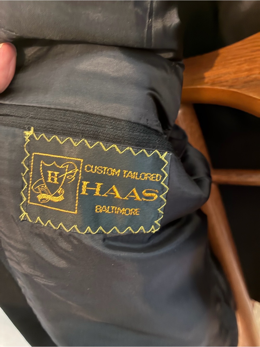1997 Custom Tailored; HAAS Baltimore EST 1897 by Jacob Haas , German Tailor